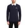 Einfarbiges Langarm-Poloshirt