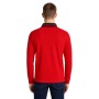 Einfarbiges Langarm-Poloshirt