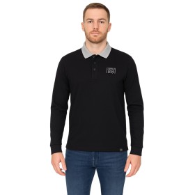Einfarbiges Langarm-Poloshirt Einfarbiges Langarm-Poloshirt
