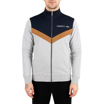 Sudadera tricolor con cremallera