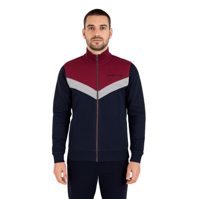 Sudadera tricolor con cremallera