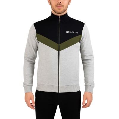 Sweat-shirt zippé tricolore