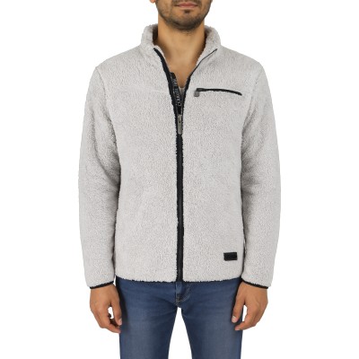 Zipped fluffy fleece jacket