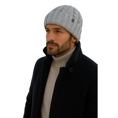 Bonnet unisexe torsadé intérieur fourré