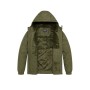 Chaqueta con capucha alineada de lana