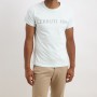 T-shirt de manga curta escrita simples