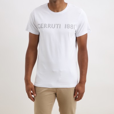 T-shirt de manga curta escrita simples