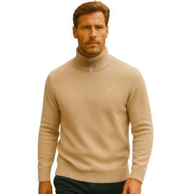 Camisola de colar de tartaruga de lã mista