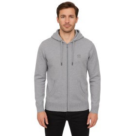 Gilet zippé à capuche homme gris bill tornade