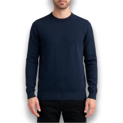 Pull col rond acidwash homme