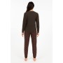 Pyjama long velours motifs femme