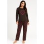 Pyjama long velours motifs femme