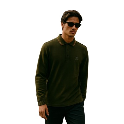 copy of Men's plain long-sleeved polo shirt with pocket