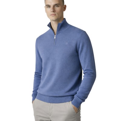 Pull demi-zip Maille Piquée MIKE Homme