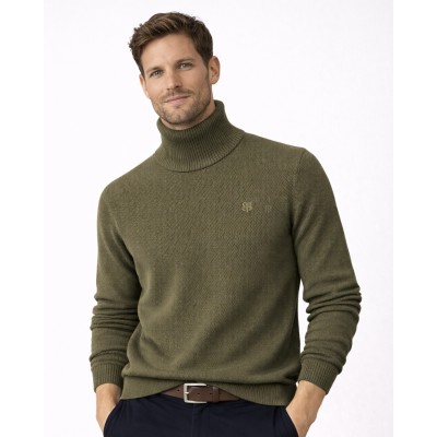 Cuello de suéter algodón Piqué hombre