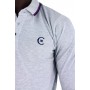Einfarbiges Langarm-Poloshirt