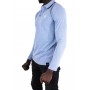Einfarbiges Langarm-Poloshirt