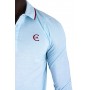 Einfarbiges Langarm-Poloshirt