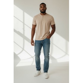 T-shirt homme col boutonné