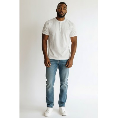 T-shirt homme col boutonné