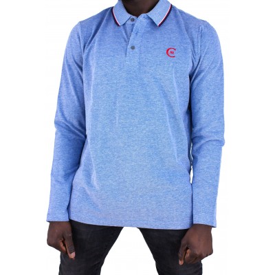 Einfarbiges Langarm-Poloshirt