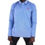 Einfarbiges Langarm-Poloshirt