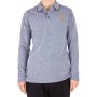 Einfarbiges Langarm-Poloshirt
