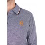 Einfarbiges Langarm-Poloshirt