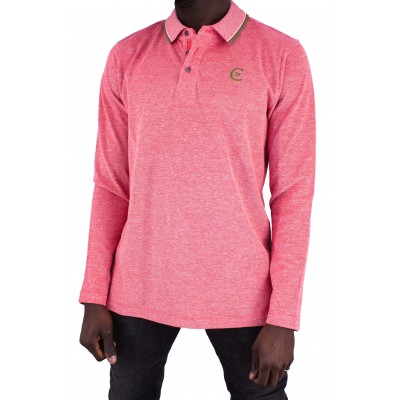 Einfarbiges Langarm-Poloshirt