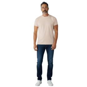 Camiseta de manga corta, cuello redondo, logotipo bordado
