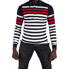 Rayas de polo de manga larga