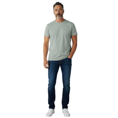 T-shirt manches courtes col rond logo brodé