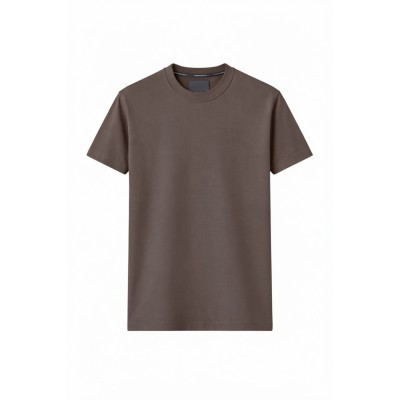 Camiseta de manga corta, cuello redondo, logotipo bordado