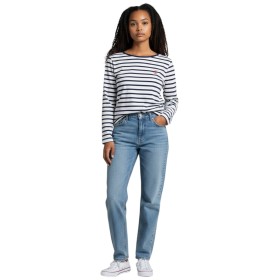 Camiseta mulher marinière manga comprida