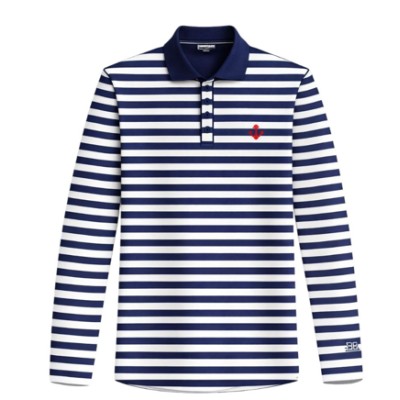 Polo homem manga comprida estilo mar listrado