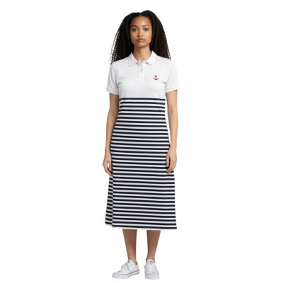 Robe Polo Femme Rayée Style Marin