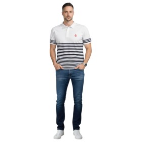 Polo Homme Manches Longues Rayé Style Marin