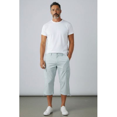 Pantacourt Cargo Homme – Coton Stretch– Bermuda Long Multi-Poches – Coupe Confort