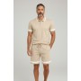 Ensemble Homme Polo Mesh & Short – Tenue Décontractée Été en Polyester, Coupe Confort, Col Polo, Short à Cordon