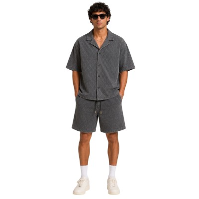 Bill Tornade Ensemble Homme Chemise Manches Courtes & Short, Motif Monogramme