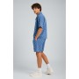 Ensemble Homme Chemise Manches Courtes & Short – Motif Damier Chiné - Tenue Été Décontractée Chic