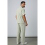 Ensemble Homme 100% Coton – Chemise Manches Courtes & Pantalon Fluide, Texture Gaufrée, Coupe Décontractée Premium