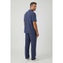 Ensemble Homme 100% Coton – Chemise Manches Courtes & Pantalon Fluide, Texture Gaufrée, Coupe Décontractée Premium