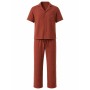 Ensemble Homme 100% Coton – Chemise Manches Courtes & Pantalon Fluide, Texture Gaufrée, Coupe Décontractée Premium