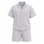 Men's Shirt & Bermuda Shirt Set - 100% cotton summer holding, Casual Cup, Style Resort Premium