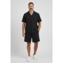 Herrenhemd & BERMUDA-Hemd-Set - 100% Baumwolle Sommer Holding, Casual Cup, Stil Resort Premium