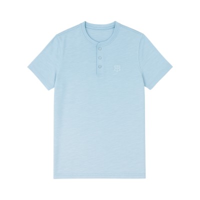 Men’s Button-Up Tunisian-Neck T-shirt