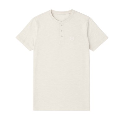 Men’s Button-Up Tunisian-Neck T-shirt
