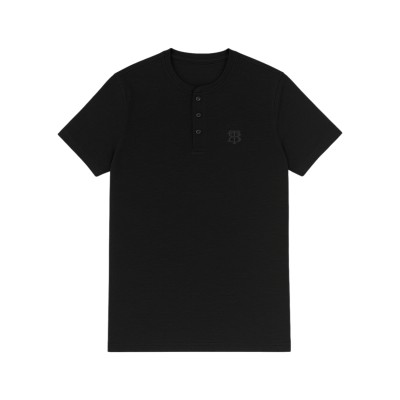 T-shirt Homme Col Tunisien Boutonné