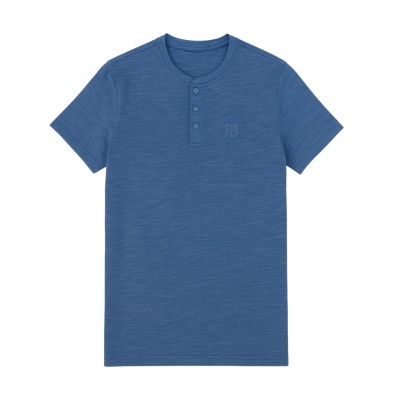 Men’s Button-Up Tunisian-Neck T-shirt